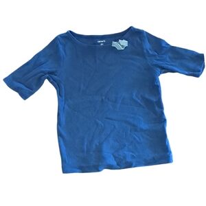 🍁2/$7🍁 CARTER'S Blue Short Sleeve Tee with Striped Bow Detail